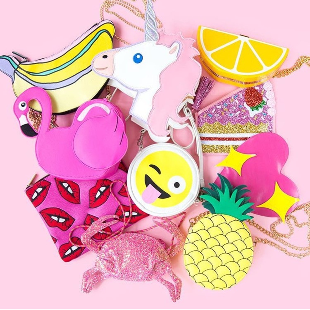 Pink Kawaii Unicorn Crossbody Purse Gold Chain